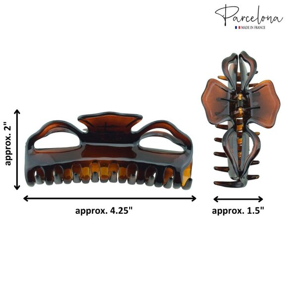 French Large Claw Hair Clip Tortoise Shell Celluloid No Slip Thick Hair main image 5